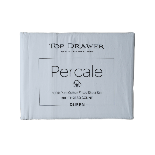 Sheet Set - Top Drawer 300TC Percale White (Double)