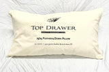 Luxurious Feather & Down Pillow with 75% down, 25% feathers for exceptional comfort and support, 50x90cm size.