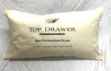 Luxurious Feather & Down Pillow with 75% down, 25% feathers for ultimate comfort and support, 50x90cm size.