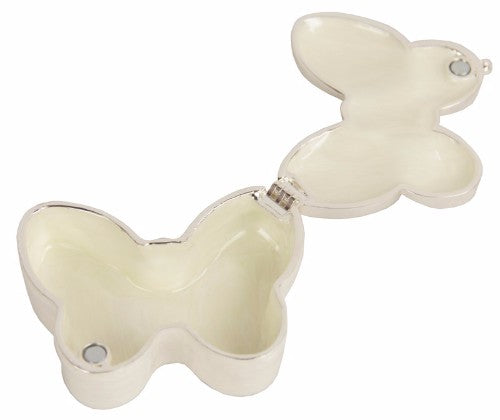 Hinged Butterfly Trinket Box - Clear