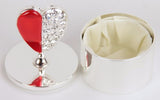 Crystal Heart On Round Box RED