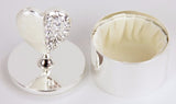 Crystal Heart On Round Box