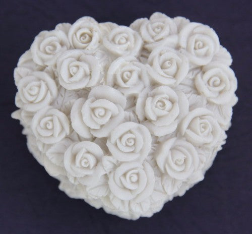 Rose Heart Box White Set of 4
