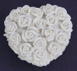Rose Heart Box White Set of 4