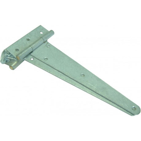 Heavy-duty 200mm T-hinge with screwbrass pin, ideal for gates and doors, rust-resistant galvanized finish.