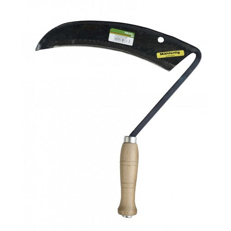 Hook Sickle Freund 65976 with wooden handle for efficient gardening, ideal for harvesting and trimming tasks.