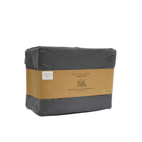 Flannelette Sheet Set - TD King 180 GSM (Graphite)