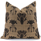 CUSHION COVER - SNUGG & CO PALM FLAMINGO GOLD & BLACK (55 x 55cm)