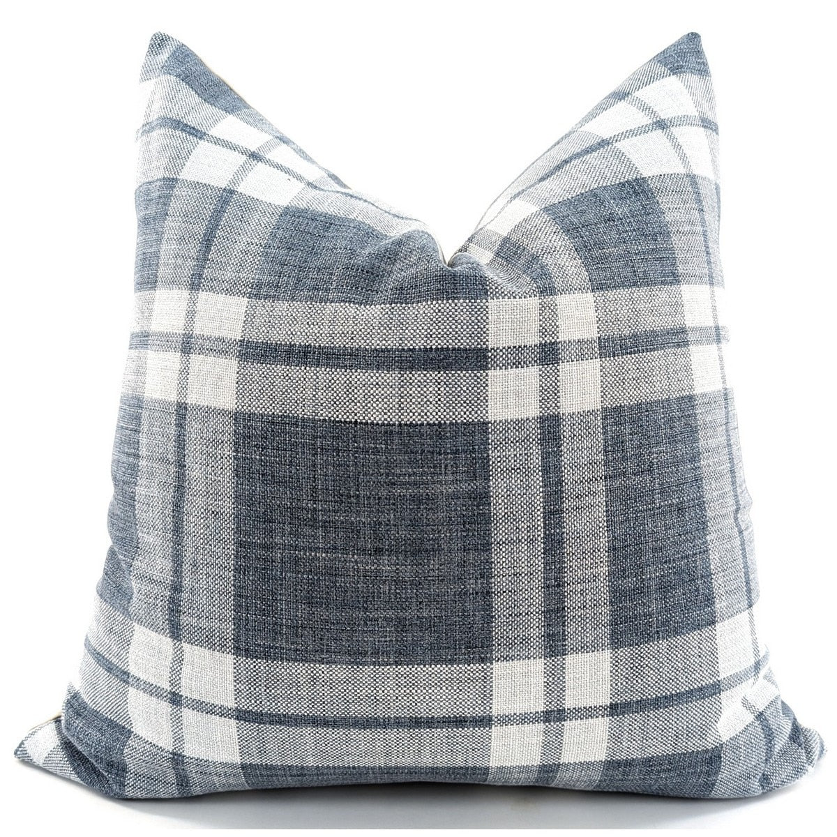 CUSHION COVER - SNUGG & CO BROOKS CHECK BLUE CHEQUERED (55 x 55cm)