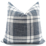 CUSHION COVER - SNUGG & CO BROOKS CHECK BLUE CHEQUERED (55 x 55cm)