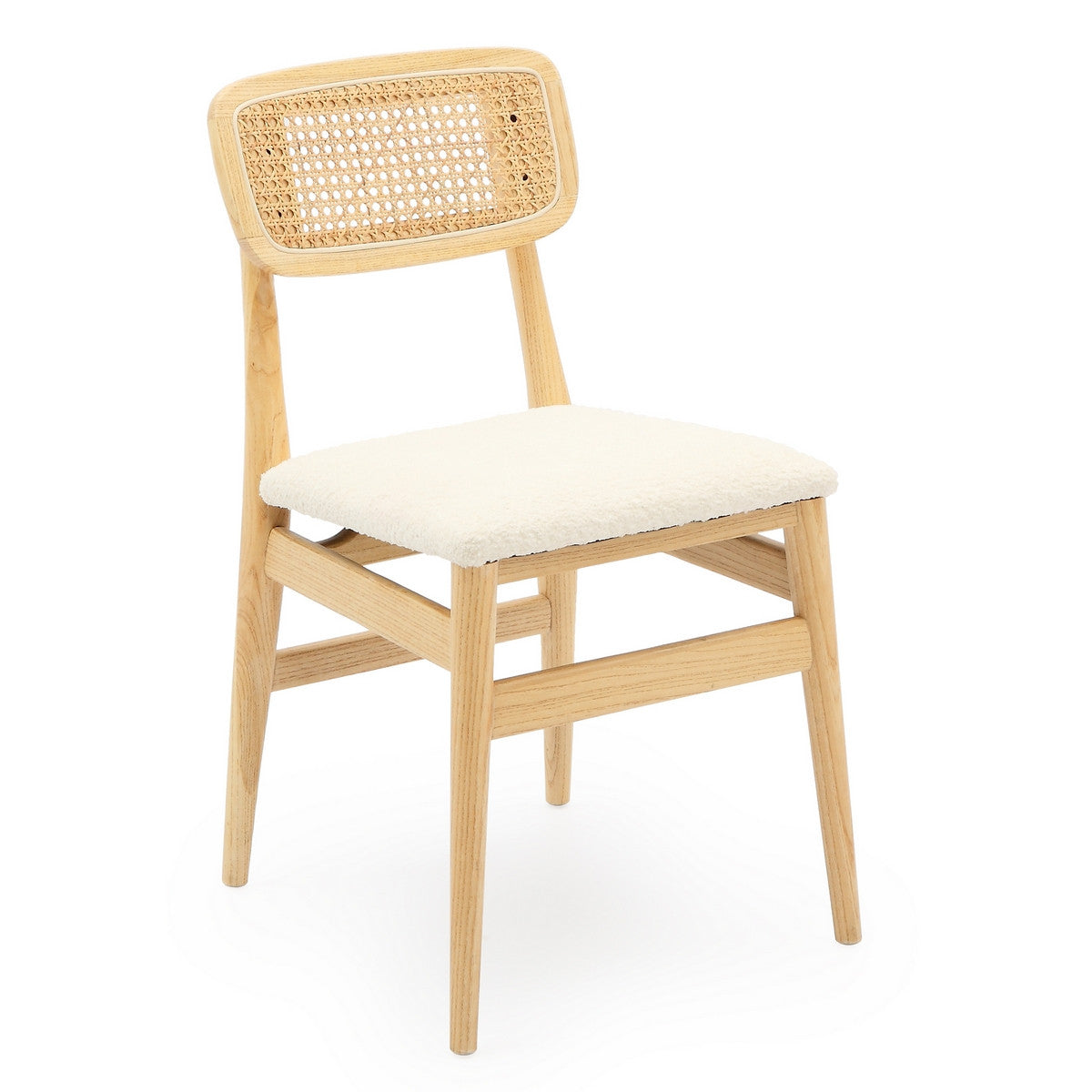 DINING CHAIR w/ BOUCLE DINING CHAIR - BOSTON ELM (NATURAL)