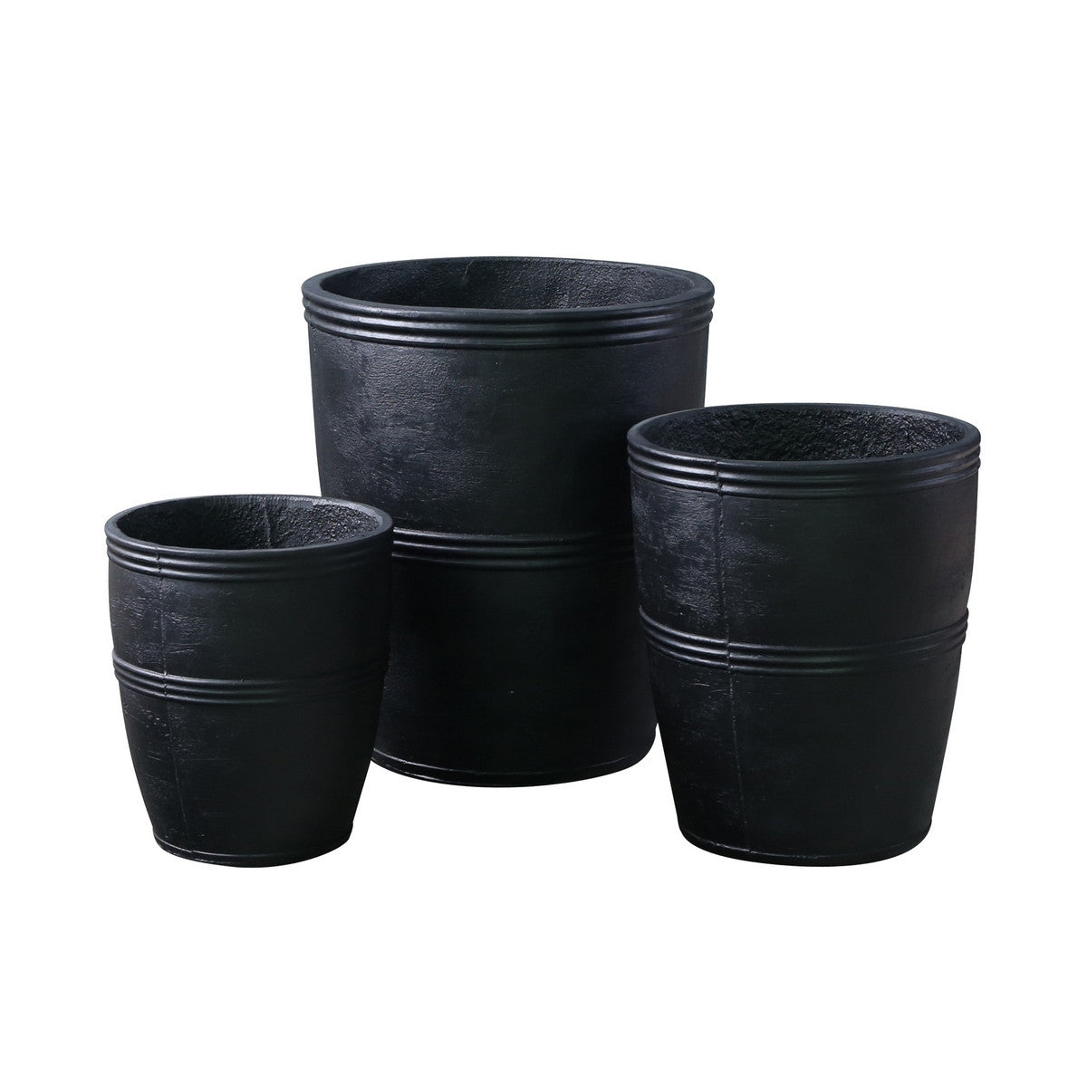 Round Planters - Apollo Black (52cm)