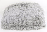 Grey Crimped Long Hair Throw