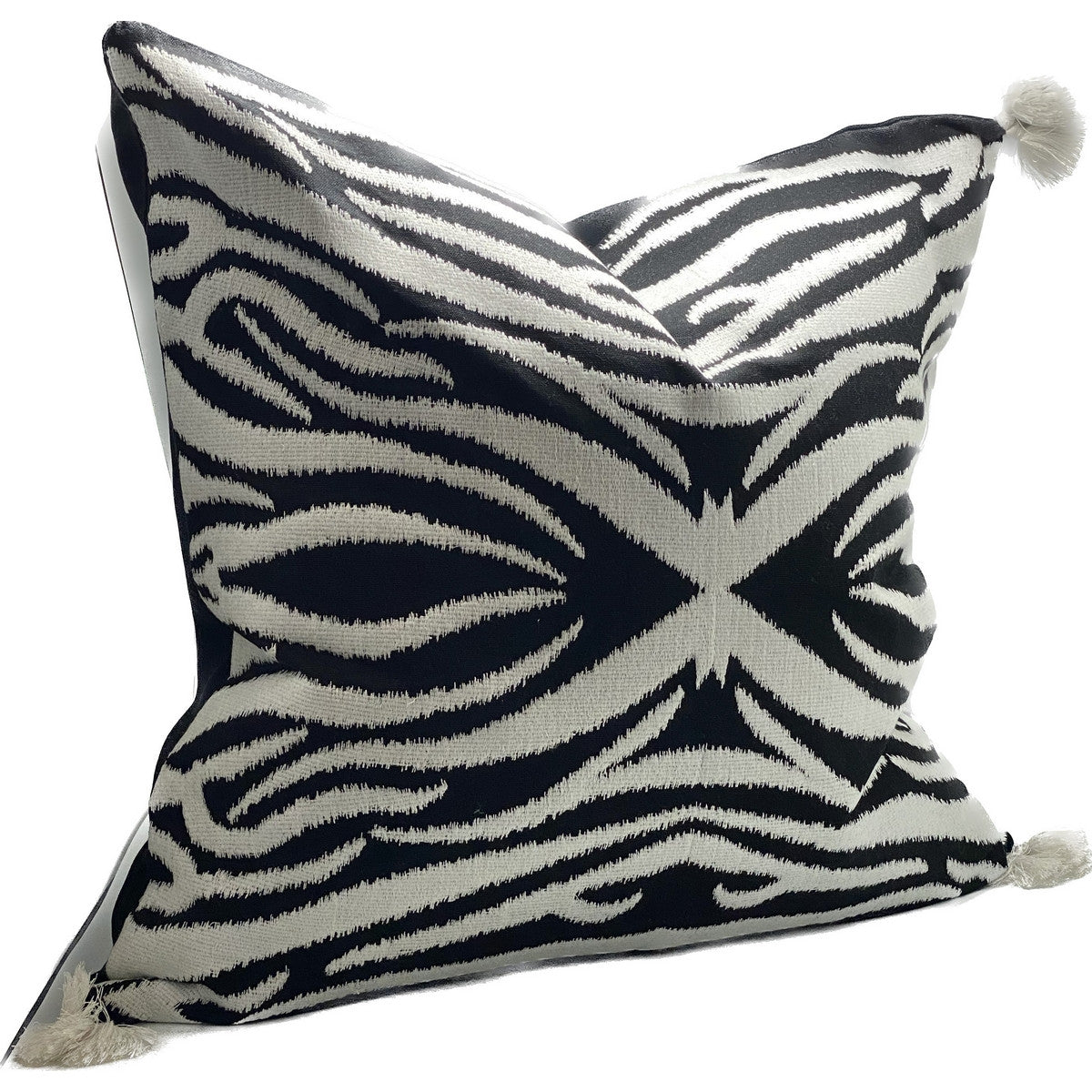 Cushion Cover - Oasis Hand Embroided 1 (Black/White)