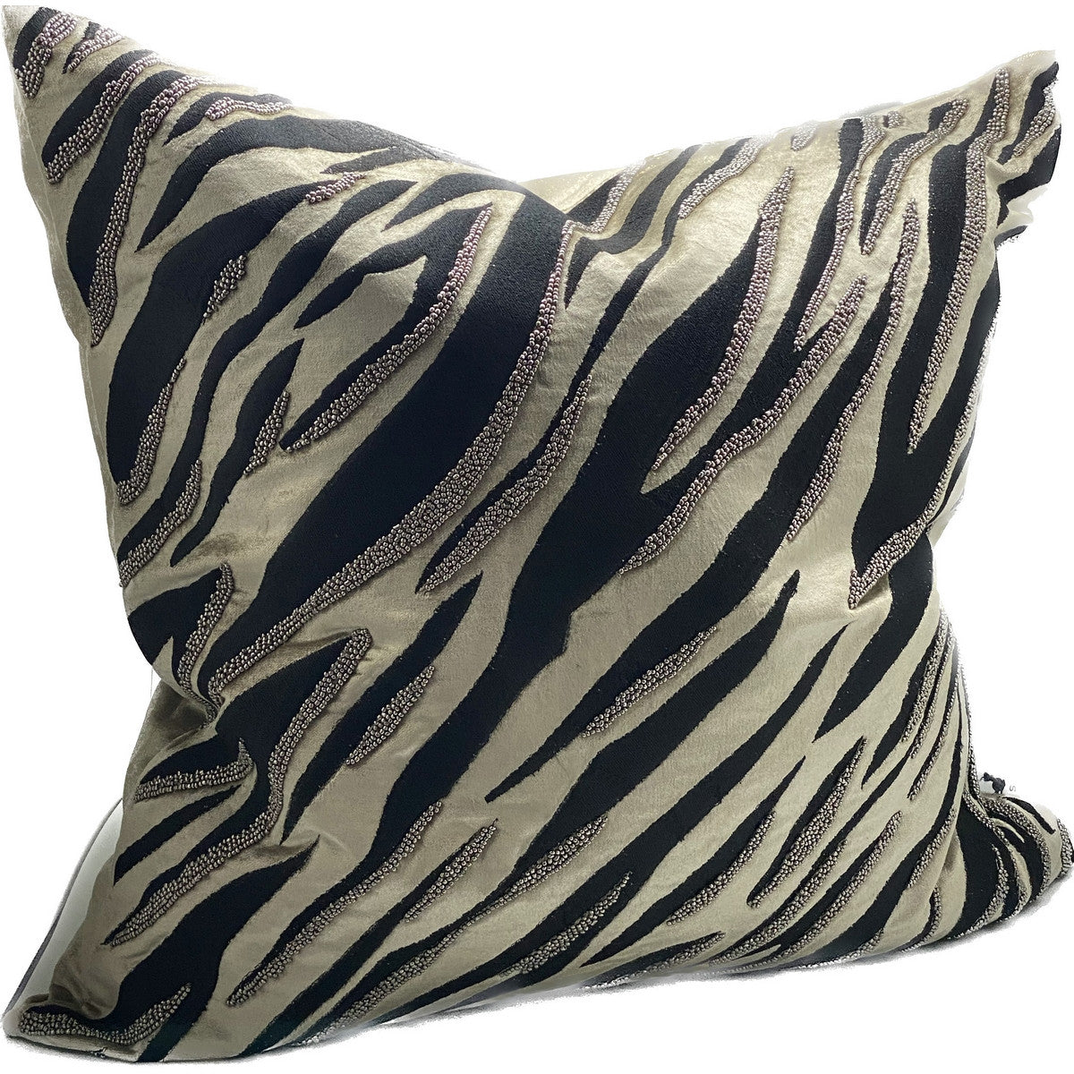 Cushion Cover - Oasis Hand Embroided (Black/Fawn)
