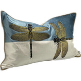 Cushion Cover - Oasis Hand Embroidered 1 (Blue/White/Gold) | Smartfox NZ