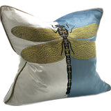 Cushion Cover - Oasis Hand Embroided 2 (Blue/White/Gold)