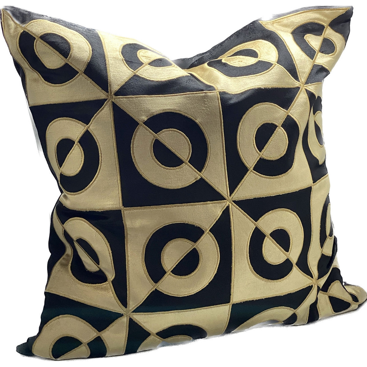 Cushion Cover - Oasis Hand Embroided (Gold/Black)