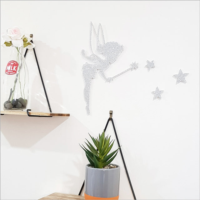 Wall Art - Tinkerbell 2 with Stars (Glitter Finish)