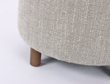 OTTOMAN - LUNA TAUPE W/ REVERSIBLE ASH WOODEN TRAY (49 x 49 x 41cm)