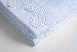 Baksana - Bath Towel - Bamboo Towel - Lace Detail - White