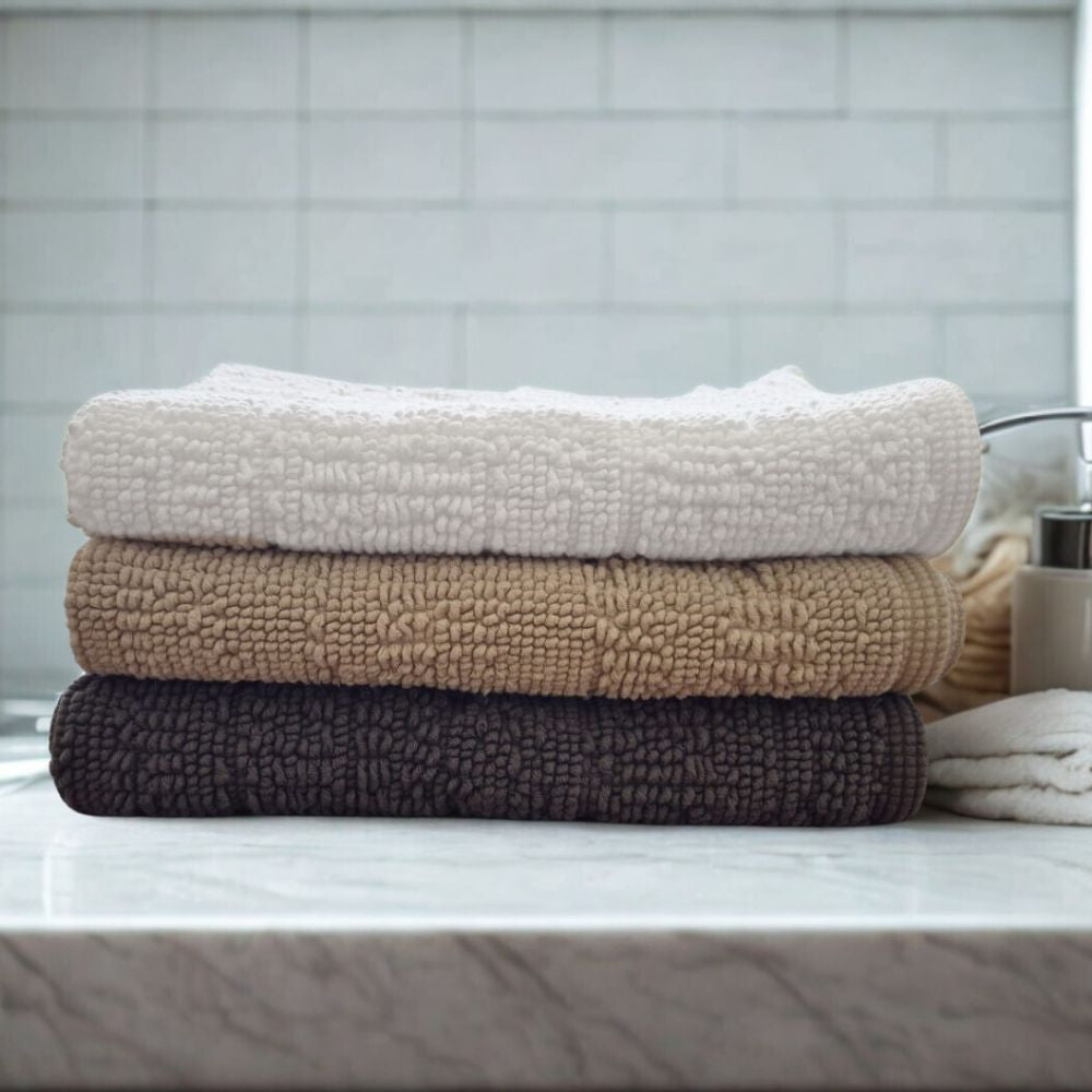Baksana - Lisbon Double Bath Mat - Linen
