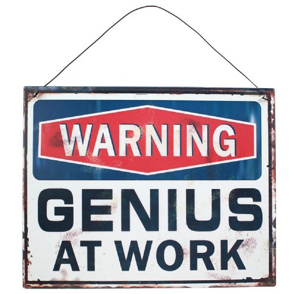 Metal Wall Art - Genius At Work Raised