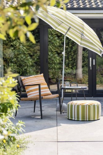 Outdoor Pouffe - Striped Green (54 x 27cm)