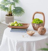 Bowl - Teak Rect W/Handle (33cm)