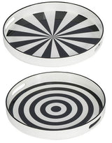 Round Tray - B&W 35cm (Set Of 2)