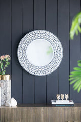 ROUND MIRROR - CAPIZ (61cm)