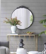 ROUND MIRROR - BLACK METAL (97.8cm)