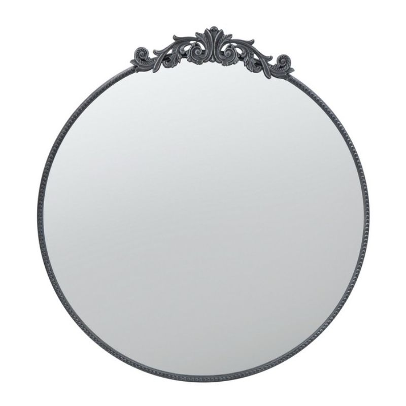 ROUND MIRROR - BLACK METAL (97.8cm)