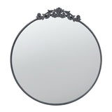ROUND MIRROR - BLACK METAL (97.8cm)