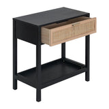 BEDSIDE TABLE - BOHEMIAN BLACK/NATURAL (55cm)