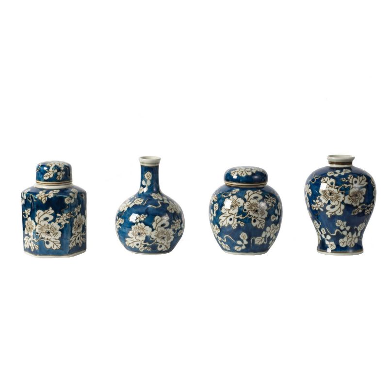 JAR AND VASE - BLUE AND WHITE (SET OF 4)