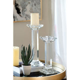 PILLAR CANDLE HOLDER - CRYSTAL (10.2 x 33cm)