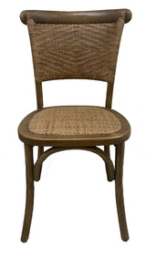 Dining Chair - Rattan Weave - Antique Oak 89cm