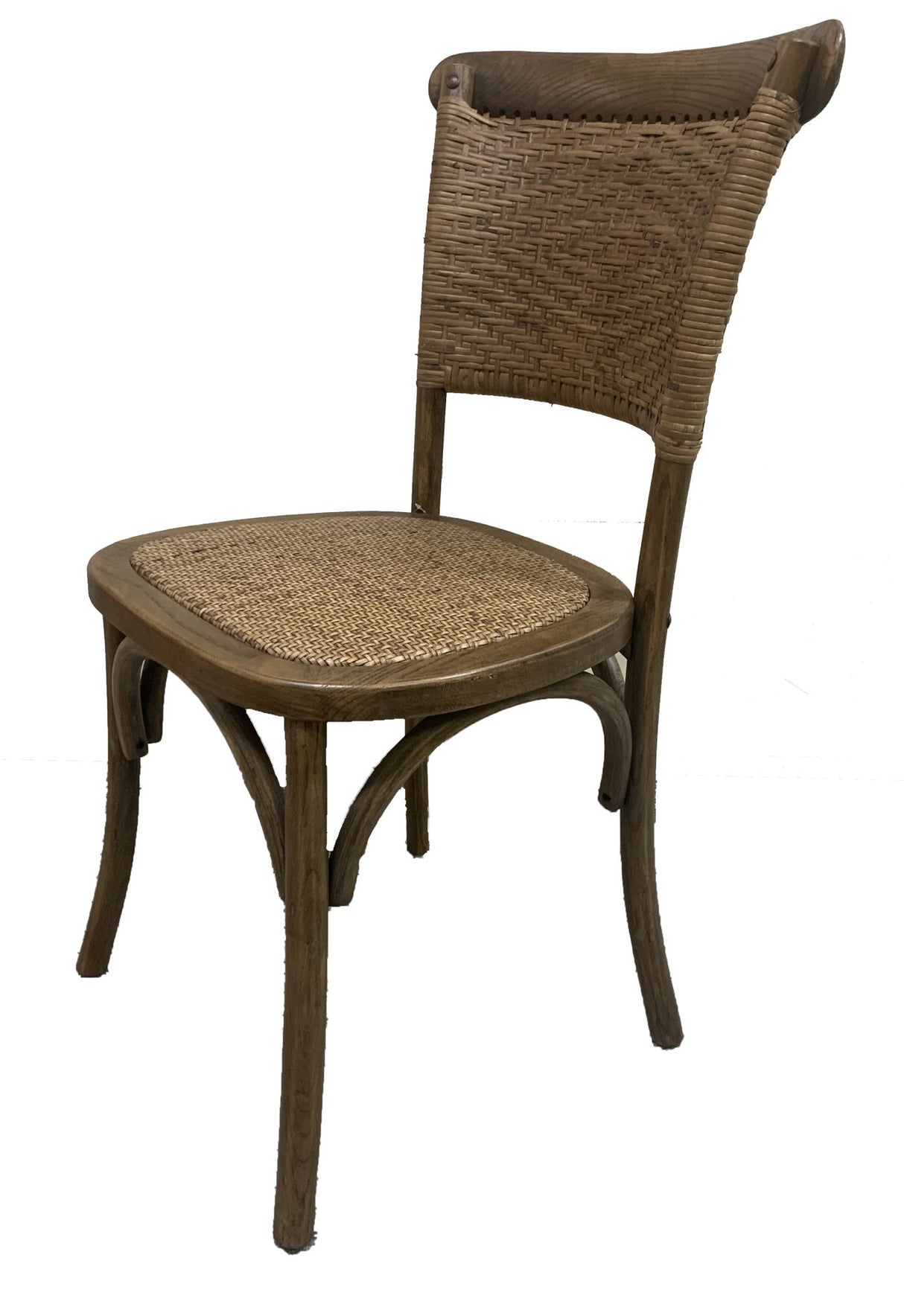 Dining Chair - Rattan Weave - Antique Oak 89cm