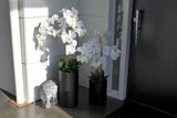 Artificial Orchid - Real Touch 5 Spray White With Black Pot (105cm)