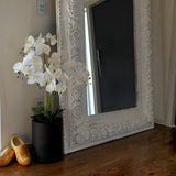 Artificial Orchid - Real Touch 5 Spray White With Black Pot (105cm)