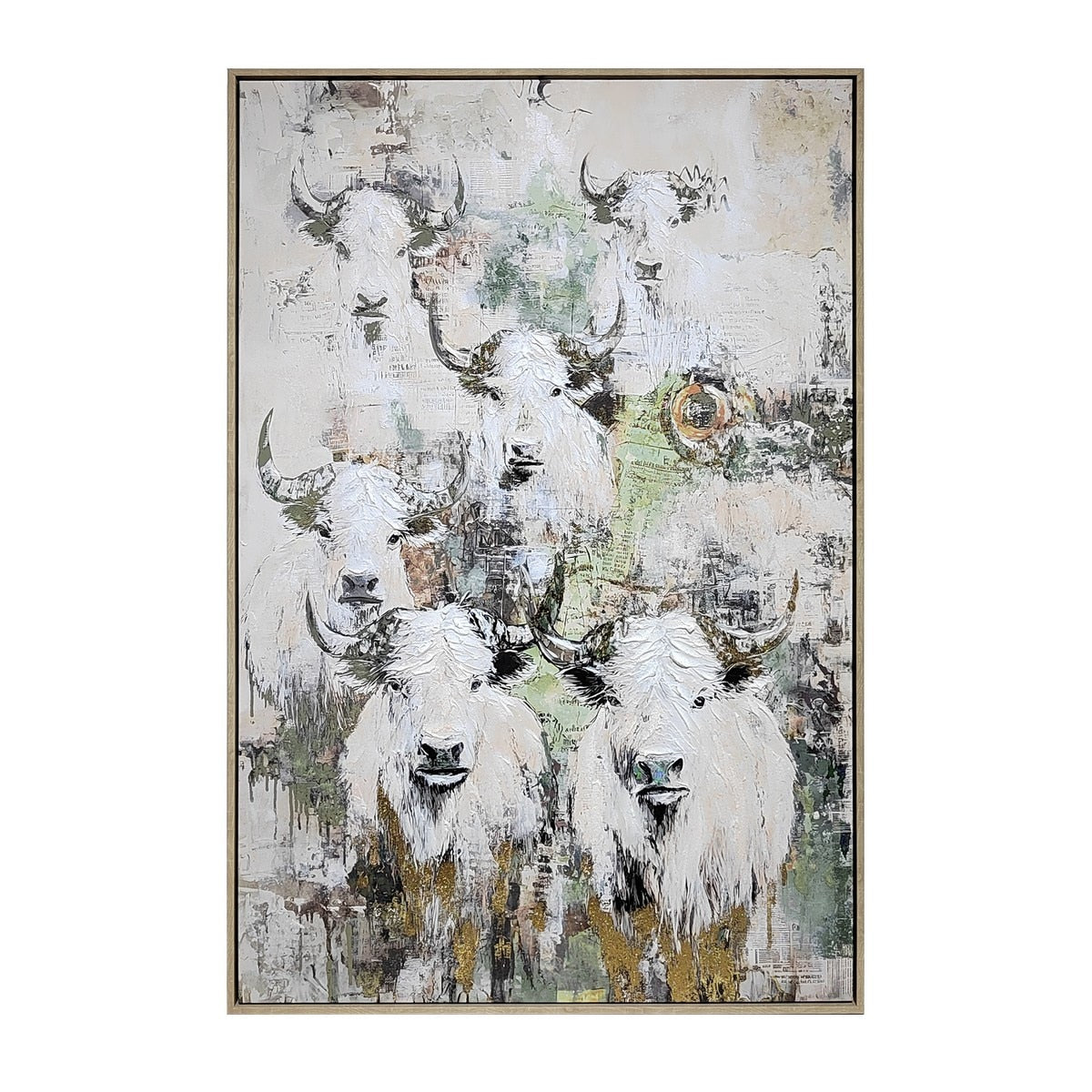 FRAMED CANVAS  - Cattle 80% HANDPAINTING (80cm x 1.2m)