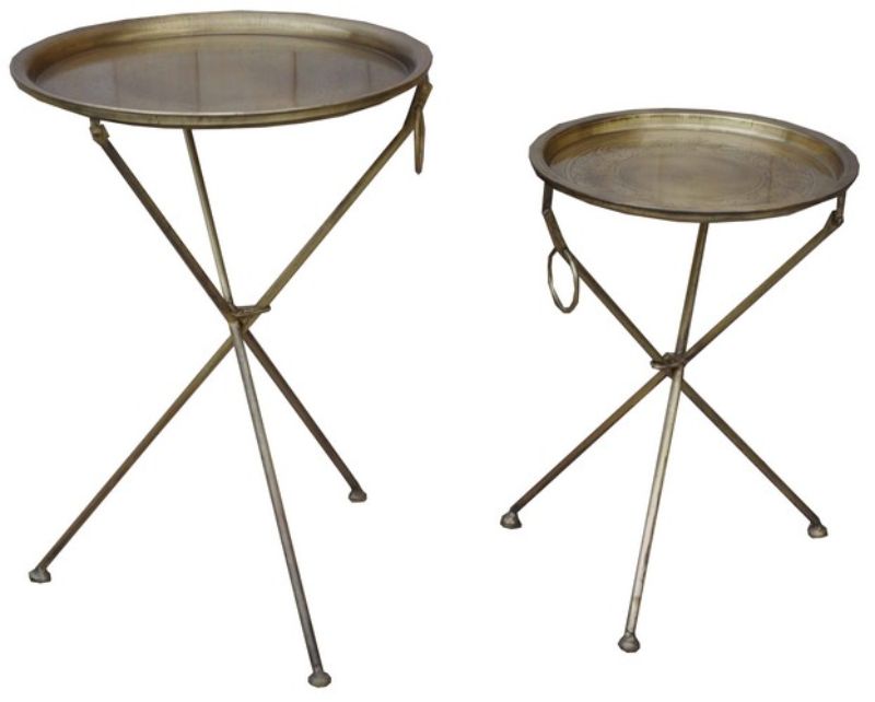 Gold Side Tables Set of 2