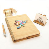 Notebook- Geometric Tui -NZ Silver Beech & Bamboo Veneer