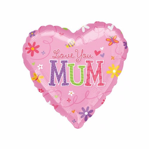 Balloon 45cm Love You Mum Mother's Day
