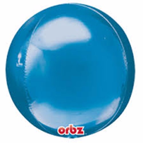 Elegant blue Shape Orbz foil balloons, 38cm x 40cm, perfect for celebrations and easy helium inflation, pack of 3.