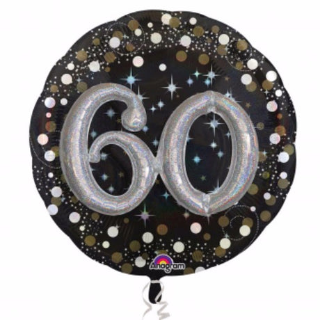 Large 81cm holographic foil balloon for vibrant birthday celebrations, self-sealing and helium-inflated.