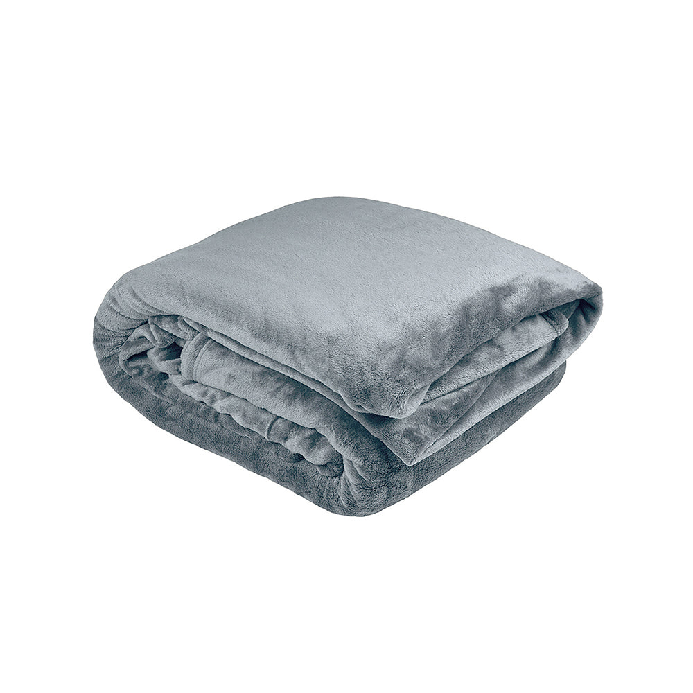 King Ultraplush Blanket Steel Blue- Bambury