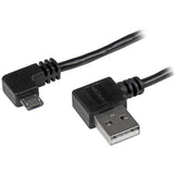 High-speed 2m Micro-USB cable with right-angled connectors for easy charging and syncing in tight spaces.