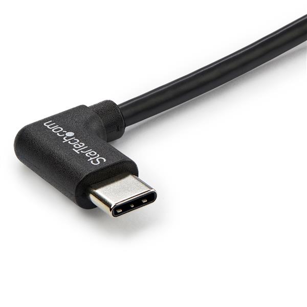 Right-Angle USB-C Cable 3ft - High-Speed M/M Connector for Charging & Data Transfer